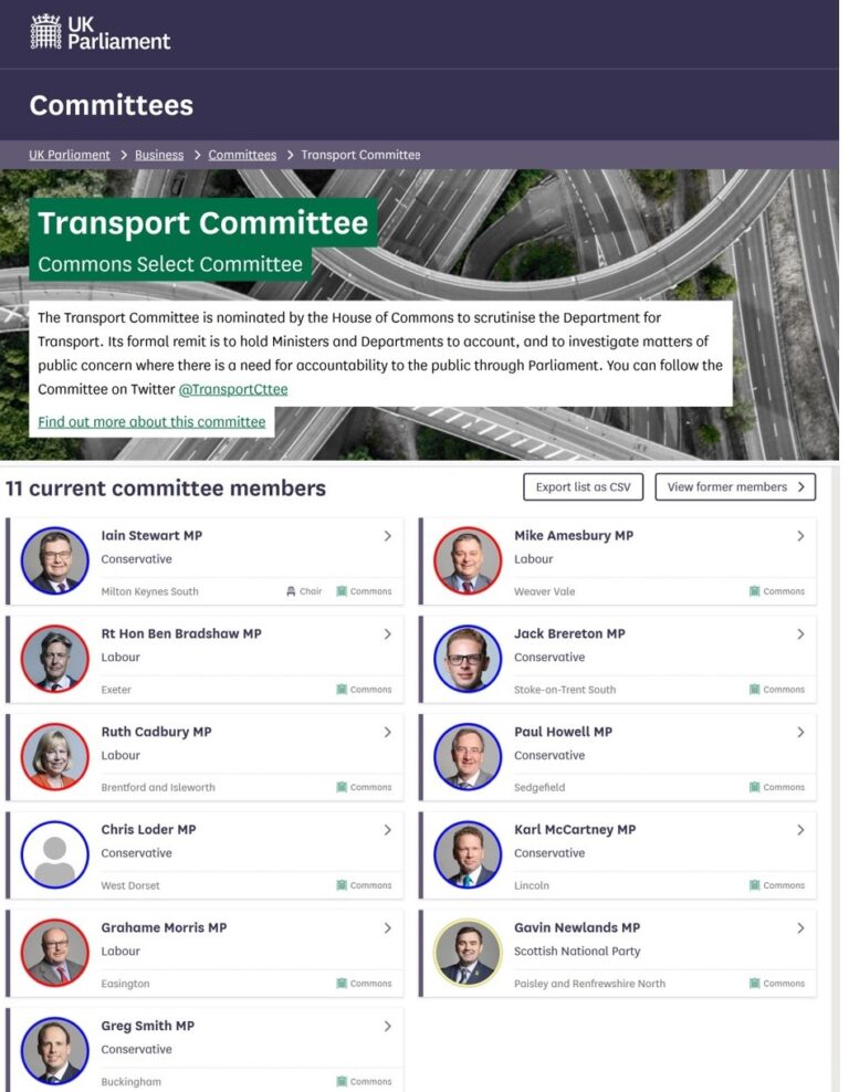 Transport Select Committee 2023