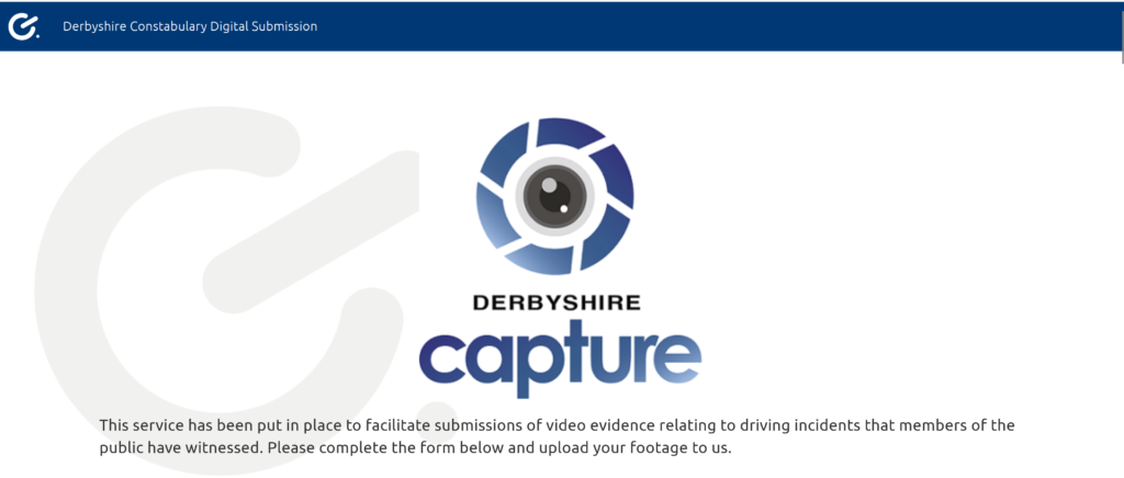 Derbys CC reporting of bad driving captured digitally