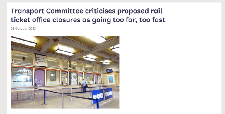 Transport Committee Letter to Huw Merriman MP