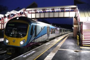 A picture of the first train at new Dore platform 2024